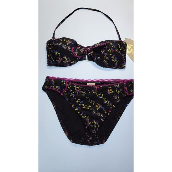Becca By Rebecca Virtue Swim Bikini Womens Set Adjustable Multicolor Floral M - Picture 1 of 7